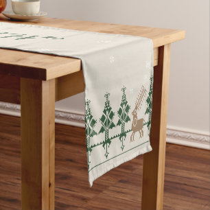 Caminho De Mesa Médio Floresta Eslava de inverno de Arte Popular  Feliz 