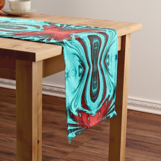 Caminho De Mesa Médio Fractal de Vermelho-Turquesa (No Local)