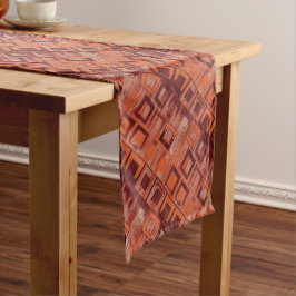 Caminho De Mesa Médio Geométrico Vermelho e Laranja