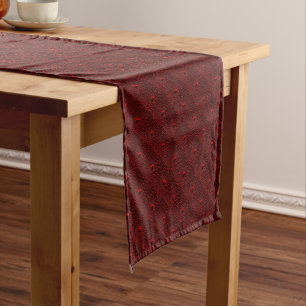 Caminho De Mesa Médio Gotas de Água sobre Metal Carmesim