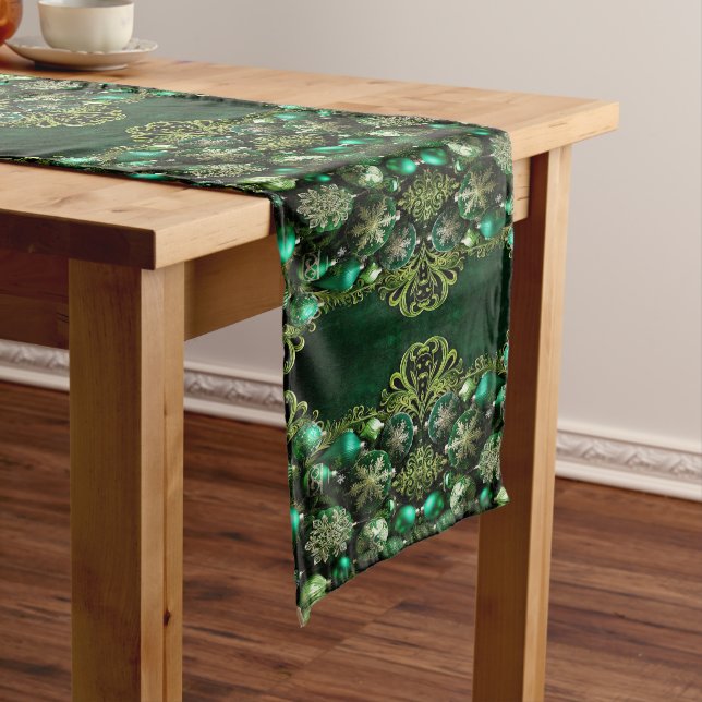 Caminho De Mesa Médio Green Decorative Ornaments Holiday Table Runner (No Local)