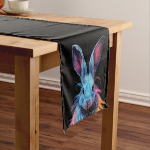 Caminho De Mesa Médio Incrível Coelho Azul no Fogo