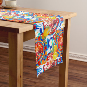 Caminho De Mesa Médio Italiano,verão,citros,motivos florais