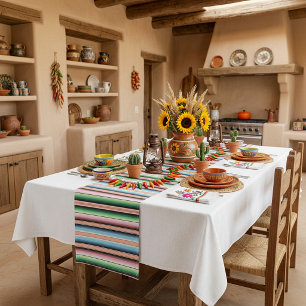 Caminho De Mesa Médio listras de serape pastel