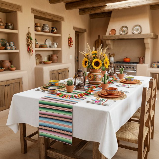 Caminho De Mesa Médio listras de serape pastel (Criador carregado)
