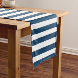 Caminho De Mesa Médio Marinho Blue Stripes, White Stripes, Padrão Stripe
