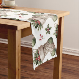 Caminho De Mesa Médio Meias de Natal Frutas de Inverno