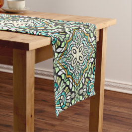 Caminho De Mesa Médio Mint Green Turquoise Hip Bohemian Bali Art Motif