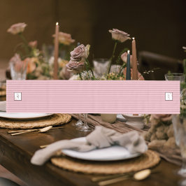 Caminho De Mesa Médio Monograma de Script de Lace de Rosa de Faixa Rosa