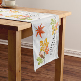 Caminho De Mesa Médio Olá outono com aves e folhas de outono