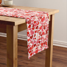 Caminho De Mesa Médio Padrão De Corações, Corações Vermelhos, Amor