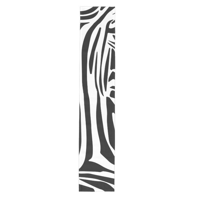Caminho De Mesa Médio Padrão de Impressão de Zebra Preto e Branco Ousado (Frente)