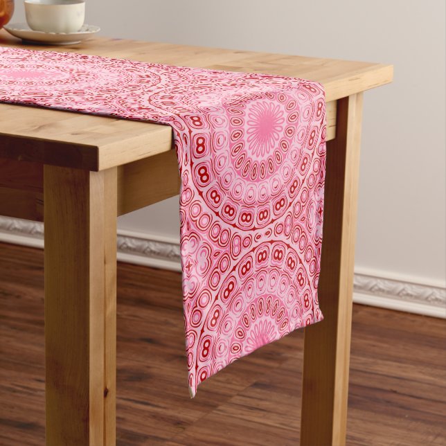 Caminho De Mesa Médio Padrão de Mandala Carmesim e Rosa (No Local)