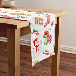 Caminho De Mesa Médio Padrão de Natal sem costura