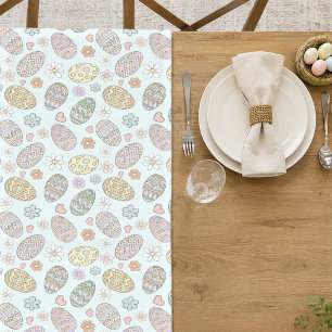 Caminho De Mesa Médio Padrão Floral de Ovos de Páscoa Pastel Caprichoso