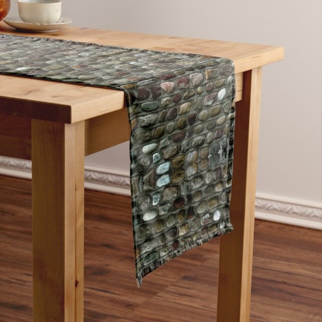 Caminho De Mesa Médio Padrão Rustic Mosaic Rocks (No Local)
