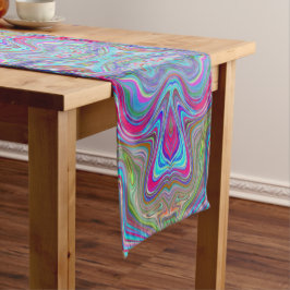 Caminho De Mesa Médio Padrão Trippy Multicolorido Azul Céu Ondulado