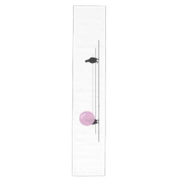 Caminho De Mesa Médio Pássaros cor-de-rosa e grão-rosa engraçados em bra