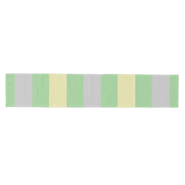 CAMINHO DE MESA MÉDIO PASTEL=VERDE, AMARELO E CINZA (Horizontal)