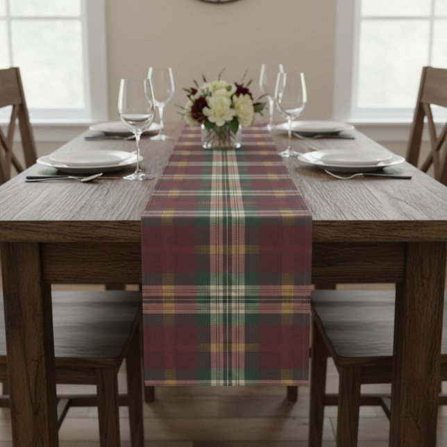 Caminho De Mesa Médio Plaid Table Runner (Criador carregado)