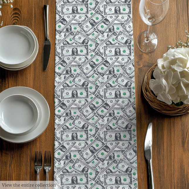 Caminho De Mesa Médio Presente engraçado padrão dólar acolhedor aniversá (Funny gift modern dollar pattern personalized wrap)