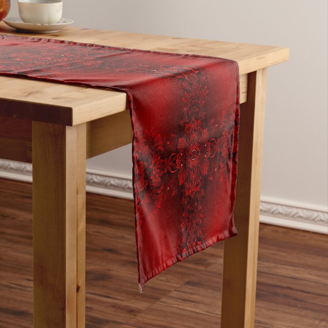 Caminho De Mesa Médio Red Leaves Floral Mesa Runner (No Local)