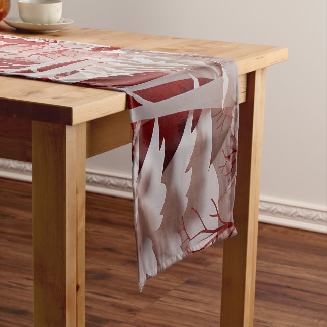 Caminho De Mesa Médio Reindeers 3D e Pessoas na aldeia (No Local)