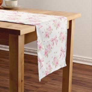 Caminho De Mesa Médio Rose Cottage Rosa Coquete