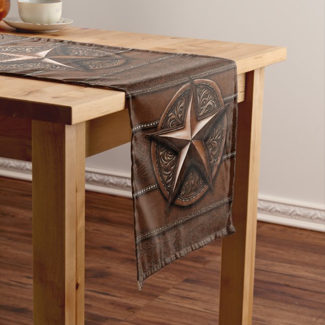 Caminho De Mesa Médio Russo Farmhouse Cowboy Western Country Texas Star (No Local)