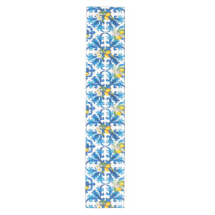 Caminho De Mesa Médio Siciliano,verão,limão,mosaico,azul,