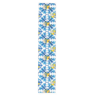 Caminho De Mesa Médio Siciliano,verão,limão,mosaico,azul,