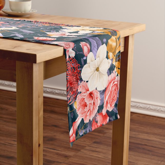 Caminho De Mesa Médio Sofisticado Boho Floral (No Local)