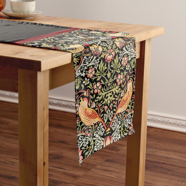 Caminho De Mesa Médio Strawberry Thief William Morris Medium Mesa Runne (No Local)