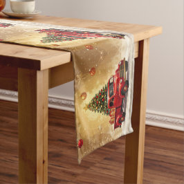 Caminho De Mesa Médio Tapete de Mesa de Natal Caminhão Vermelho com Árvo