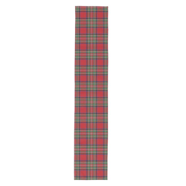 Caminho De Mesa Médio Tartan Stewart Xadrez Red Check Patterno (Frente)