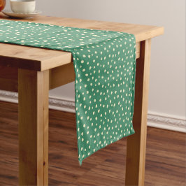 Caminho De Mesa Médio Teal com pontos bege