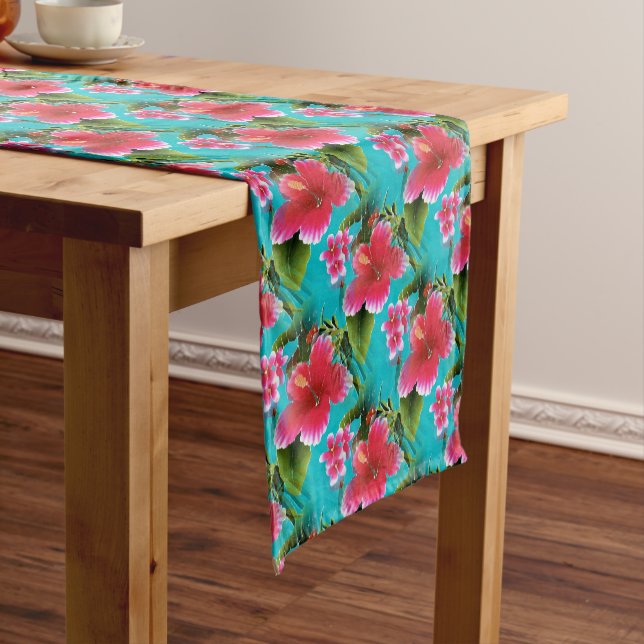 Caminho De Mesa Médio Teste padrão de flores havaiano do hibiscus de (No Local)