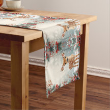 Toalha de Mesa com Filhote Fofo em uma Floresta Ne