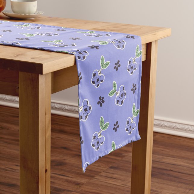 Caminho De Mesa Médio Toalha de Mesa com Padrão de Mirtilo Doce (No Local)