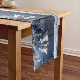 Caminho De Mesa Médio Toalha de Mesa com Sininhos Ornamentados de Prata 