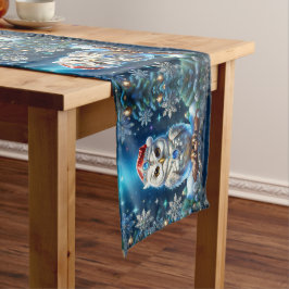 Caminho De Mesa Médio Toalha de Mesa Natalina com Coruja Joalheria e Cha