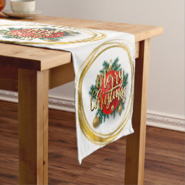 Caminho De Mesa Médio Toalha de Mesa Natalina Dourada