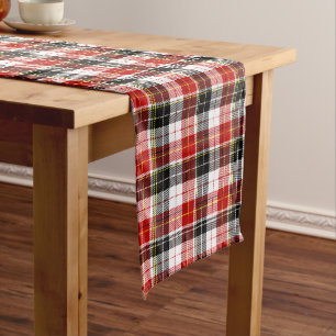 Caminho De Mesa Médio Toalha de Mesa Xadrez Preta, Vermelha e Branca 14"