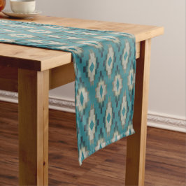 Caminho De Mesa Médio Trendy Teal Blue Taupe Brown Beige Cinza Arte Trib