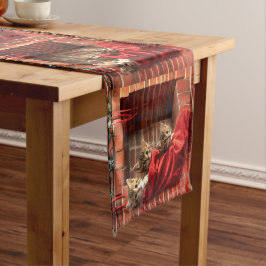 Caminho De Mesa Médio Três gatinhos numa corrida de mesa de meia de Nata