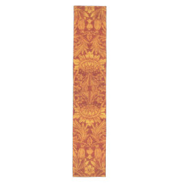 Caminho De Mesa Médio Vermelho Floral e Amarelo Dourado Projeto Wm Morri