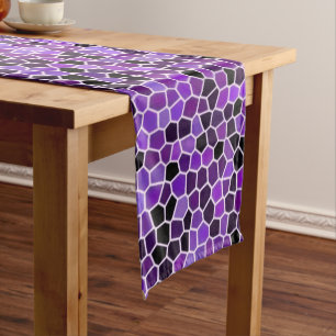 Caminho De Mesa Médio Vidro manchado roxo