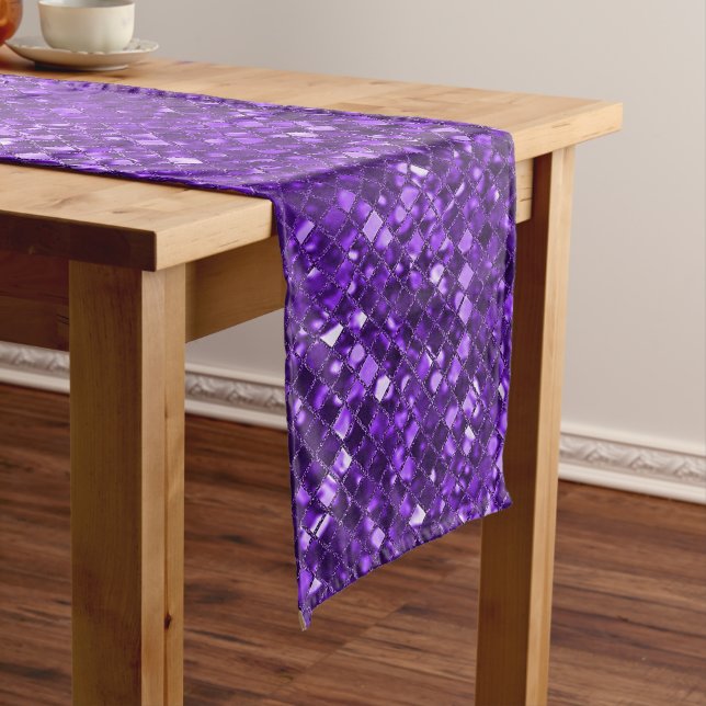 Caminho De Mesa Médio Vidro Mosaico Puro Faux (No Local)