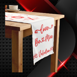 Caminho De Mesa Médio XOXO dia de os namorados com Corações em Vermelho 
