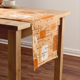 Caminho De Mesa Pequeno 1950s Eames Era Art Crosshairs Orange